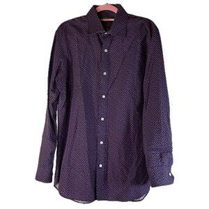 Bonobos Slim Fit Men's Long Sleeve Button Down Shirt Strawberry Print Blue 16/34